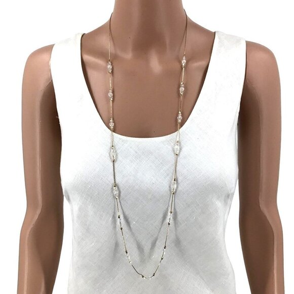 Chain Necklace Crystal Beads Adjustable Length - Picture 1 of 4